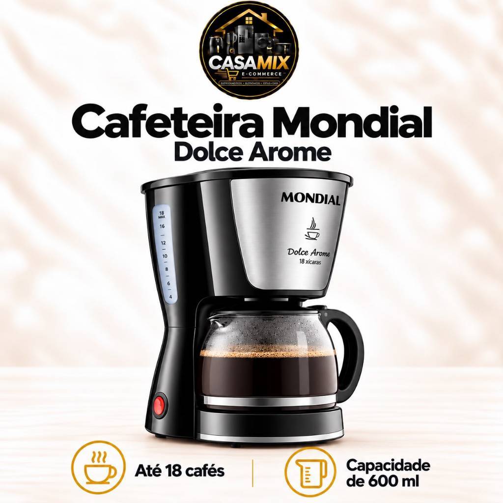Cafeteira Elétrica Dolce Arome Mondial C-30-18x Cor Preto