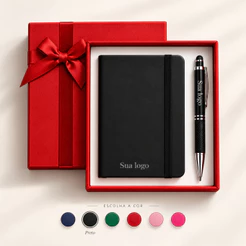 Kit Presente com Bloco Personalizado + Caneta com Nome + Caixa Elegante – Brinde ou Presente Agenda