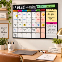 Quadro De Planejamento Mensal-Lousa -Planner Magnético -Planner de Parede-Quadro Planejador-Planner Semanal 40x60