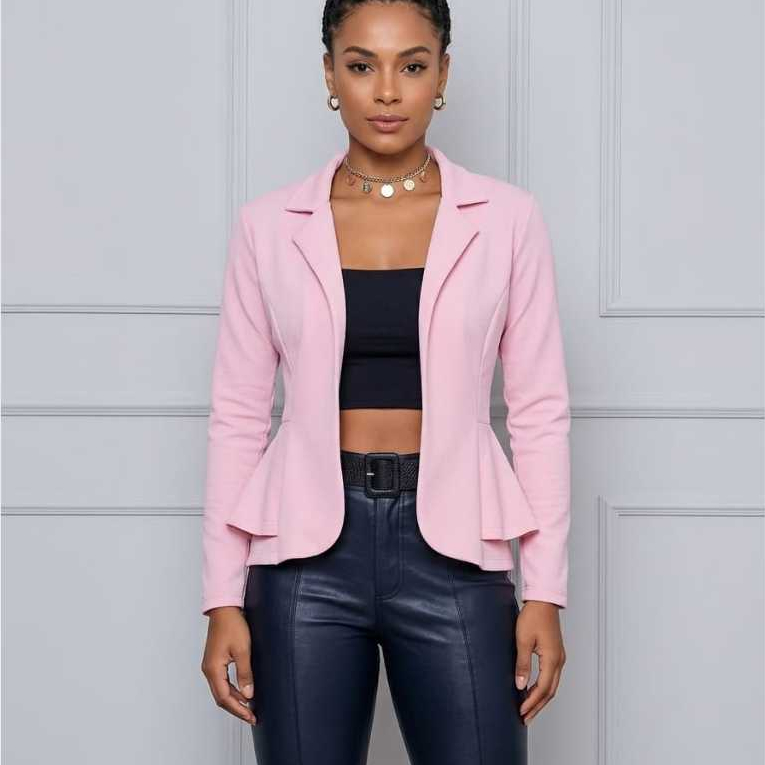 Blazer Feminino Acinturado em Neoprene – Elegância e Conforto Premium