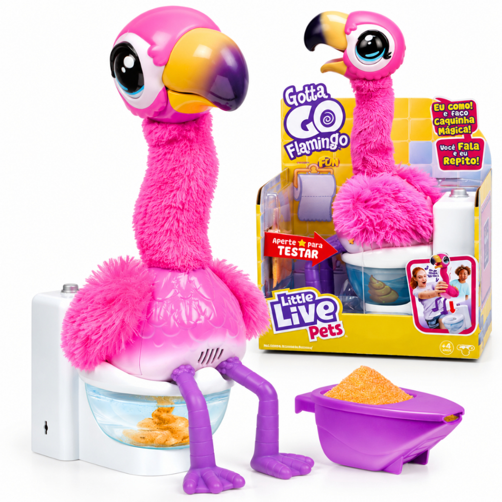 Little Live Pets Flamingo Interativo Fala Canta Dança Faz Cocô Imita