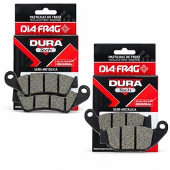 Kit Pastilhas Xre 300 Abs 2019-2023 / Xre 190 Até 2024 / Nxr 160 Bros 2015-2017 Diafrag Dura Tech (Semimetálica)