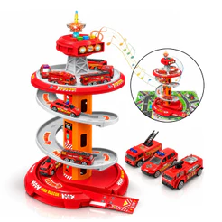 Pista Infantil de Carrinho Brinquedo Luz e Som com 3 Carrinhos Inclusos