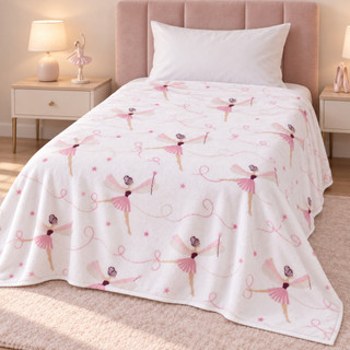 Manta Mantinha Coberta Cobertor Infantil SOLTEIRO Plush Criança Estampado Princesa Bailarina Raposa Arco Iris Dinossauro
