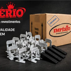 Kit 1000 pçs Espaçador Nivelador Imperio com 120 Cunhas Slim Para Porcelanato 2mm Nivelamento perfeito