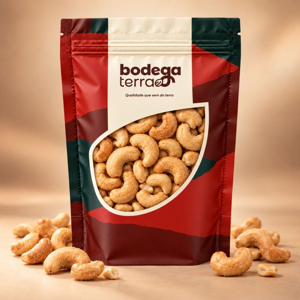 Castanha De Caju Torrada e Salgada 1Kg ou 500g Premium Sem Glúten Saco Snack Saudável Tipo W1