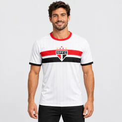 Camiseta São Paulo Stencil Masculina - Branco