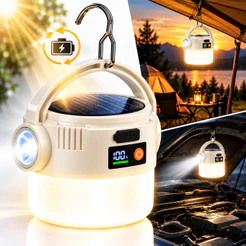 Lâmpada Led Solar Recarregável Camping Lanterna Usb Portátil Lampião Barraca Acampamento
