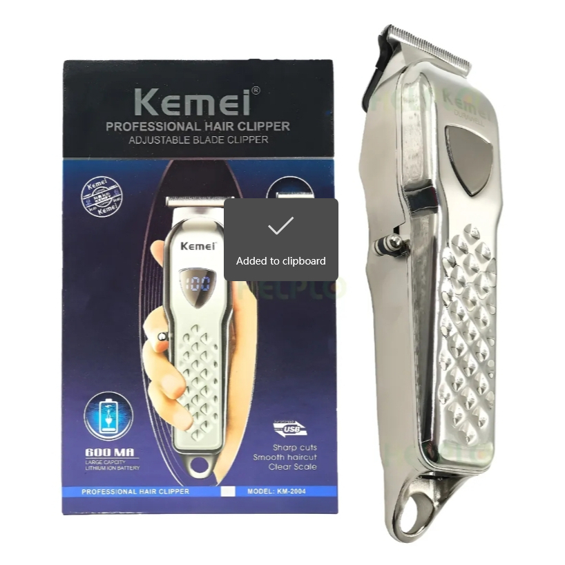 Kemei 2004 Metal Electric Hair Clipper Shaver Trimmer Cutter Prata — imagem 2 de 2