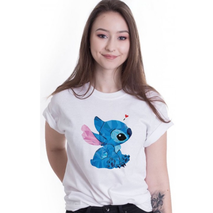 Camiseta Personalizada Estampa Stitch Ótimo Acabamento E Durabilidade Anti-pilling 100% Poliéster PROMOÇÃO