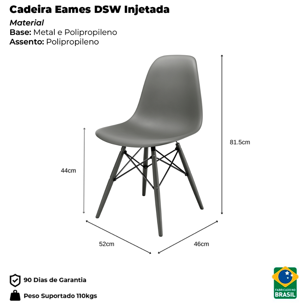 Conjunto 2 Cadeiras Eames Eiffel em Polipropileno para Escritório e Escrivaninha Seat&Co · foto 2