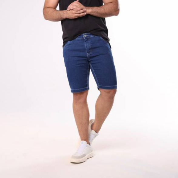 Bermuda Jeans Masculina com Lycra Elastano Slim Premium Confortável