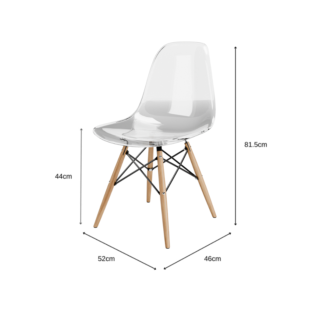 Cadeira Charles Eames Policarbonato Acrílica Transparente para Sala, Cozinha e Escritório · foto 2
