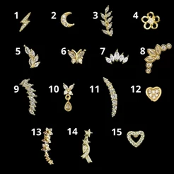 Piercing Jóia Flat Trágus Hélix Banhado à Ouro Dourado