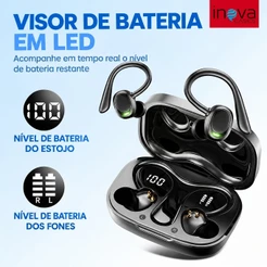 Inova fone de ouvido bluetooth sem fio Esportivo Bluetooth Com Toque Inteligente Ergonômico Case Com Display Led