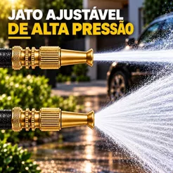 Bico Esguicho Mangueira 3 em 1 Alta Pressão Jato Forte Alumínio Anti Vazamento Lavar Carro Jardim
