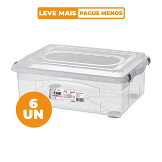 Kit 6 Caixas Organizadoras Transparentes 42L Top Stock Sanremo