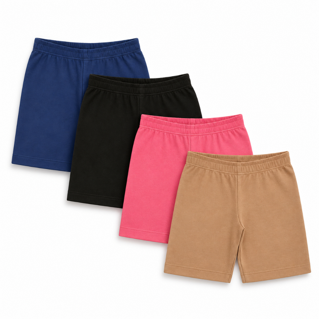 Kit 3 Shorts Bermuda Menina Algodão Feminino Cotton Infantil Juvenil Conforto Verão Moda Fashion Estilo Blogueira Preto