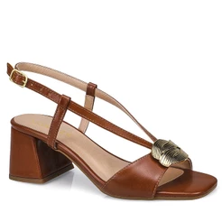 Sandália Feminina Salto Bloco ABS Fivela Confortável 15550