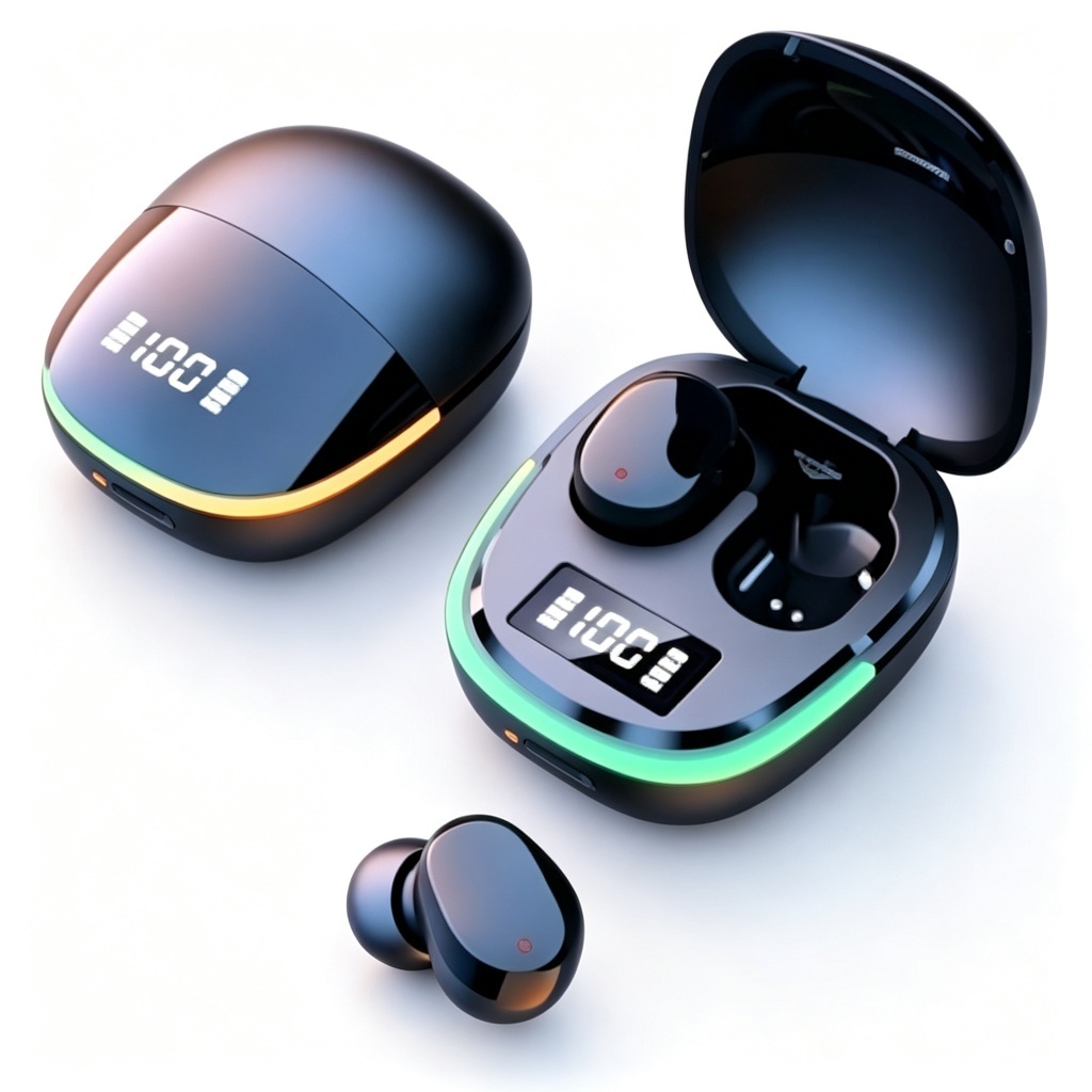 Fone de Ouvido Gamer Bluetooth Sem Fio TWS Baixa Latência Cancelamento de Ruído Som HiFi com Microfone