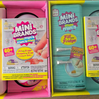 Mini Geladeira Fill The Fridge com 2 Bolas Mini Brands Surpresa Colecionável Rosa ou Azul