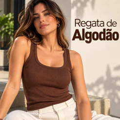 Regata Ribana Algodão Feminina Alça Larga