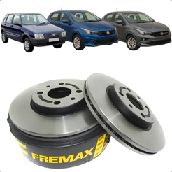 Par Disco de Freio Ventilado Dianteiro Fremax Uno Argo Cronos Fiorino 257,25mm BD1650