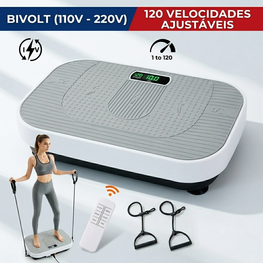 Plataforma Vibratoria 110/220v Controle Remoto 120 Velocidades