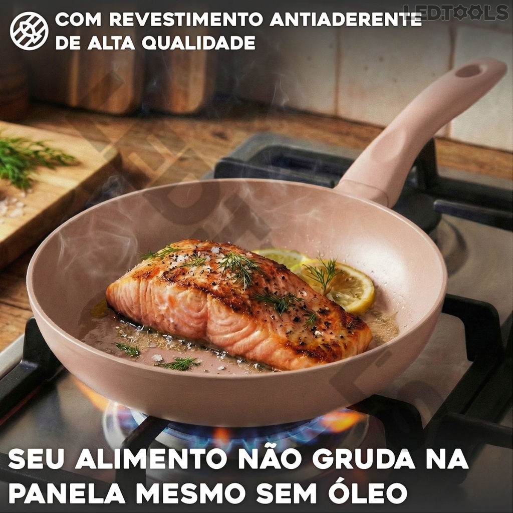 Kit Jogo de Panelas 14 Peças Antiaderente Marmorizada Com Tampa de Vidro Conjunto + Utensílios · foto 2