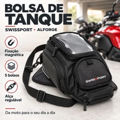 Bolsa Alforge Tanque Moto Com Imãs Reforçada