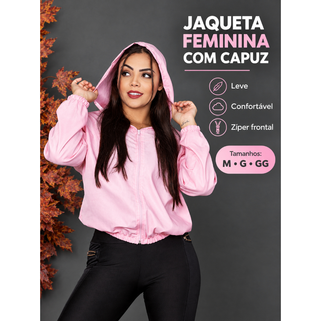 Corta Vento Feminina com toca tendência MODINHA 2026