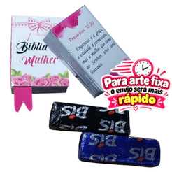 Mini Bíblia da Mulher Laço Rosa 15, 30 ou 60 Un | Lembrancinha para Culto Feminino e Congresso - Cod. Bmlr