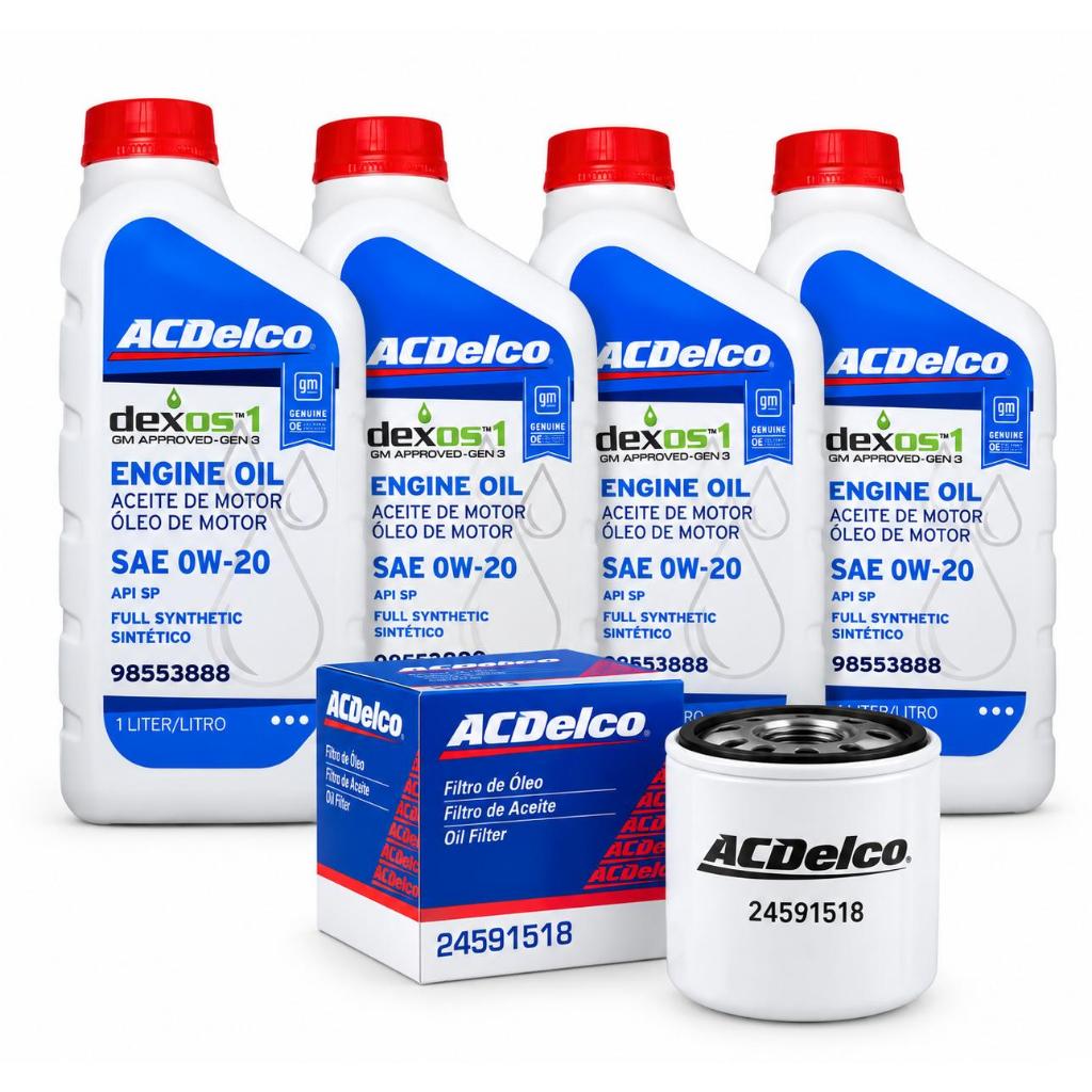 Kit 4 Oleo 0w20 Dexos1 + Filtro - Ac Delco 98553888 + 19522325 Gm