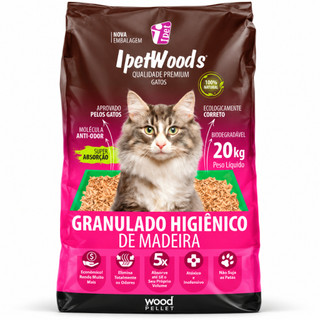 Granulado Higiênico de Madeira para Gatos 20kg – Areia Sanitária Biodegradável