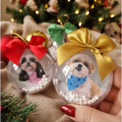 Bolinha de Natal Personalizada 6,5cm Esfera Natalina Enfeite de Natal