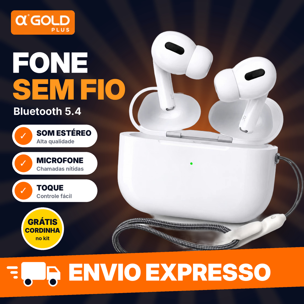 Fone De Ouvido Sem Fio Bluetooth 5.4 A'Gold Plus FN-BA5 Cancelamento de Ruído TWS Som HD Original Pronta Entrega