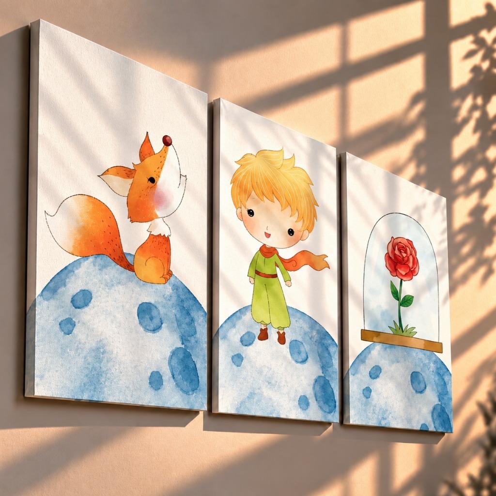 Quadros decorativos Pequeno Príncipe (3 peças)