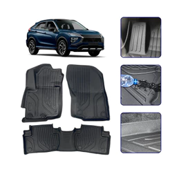 Tapete Bandeja 3D para Eclipse Cross Todos os Anos com Bordas Elevadas - Linha Premium