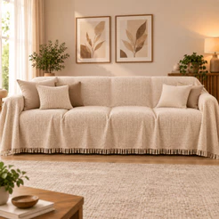 Manta Para Sofá Super Gigante 400x180 Tipo Capa Protetora De Sofá 4 Lugares Luxo King Algodão Decoração