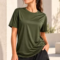 Camiseta Feminina Poliamida Premium Caimento Amplo Confortável Casual Fitness Academia Modelagem Solta