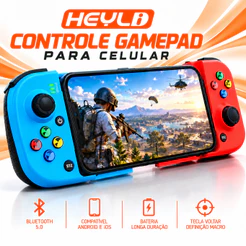 Controle Gamepad Bluetooth Gamer Celular Android iOS PC S/ Fio