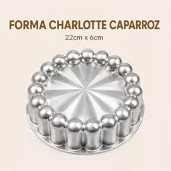 Forma Bolo Pudim Charlote Decorada 22x6 cm Caparroz