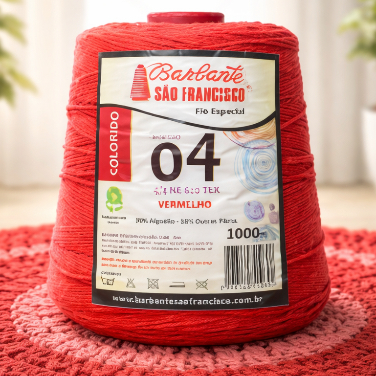Barbante Colorido Nº04 Cone De 1000m São Francisco- Linha de Crochê /SOUPLÁS.Fio de Algodão em Oferta na Shopee