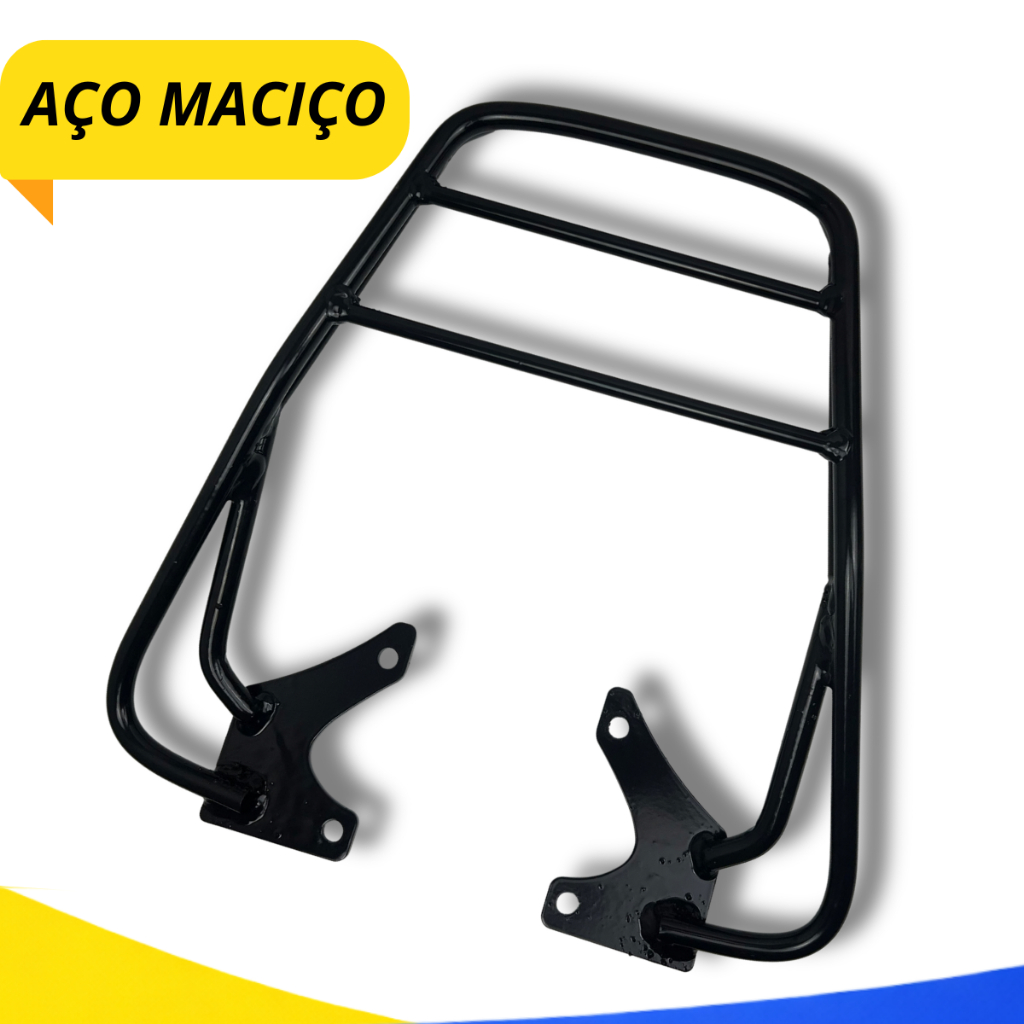 Bagageiro Churrasqueira CG Titan EX 160 Preto 2015 a 2024 Suporte Baúleto