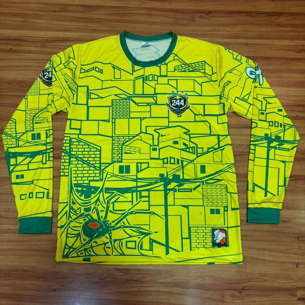 Dirocha Camisa Favela 244 Brasil Manga Longa Comprida Camiseta Copa Seleção 2026