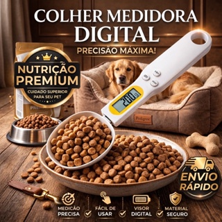 Colher Balança Digital Para Cozinha e Ração Pet Medidor de Precisão 500g Pegador Alimento Portátil Prática Fácil Usar em Oferta na Shopee
