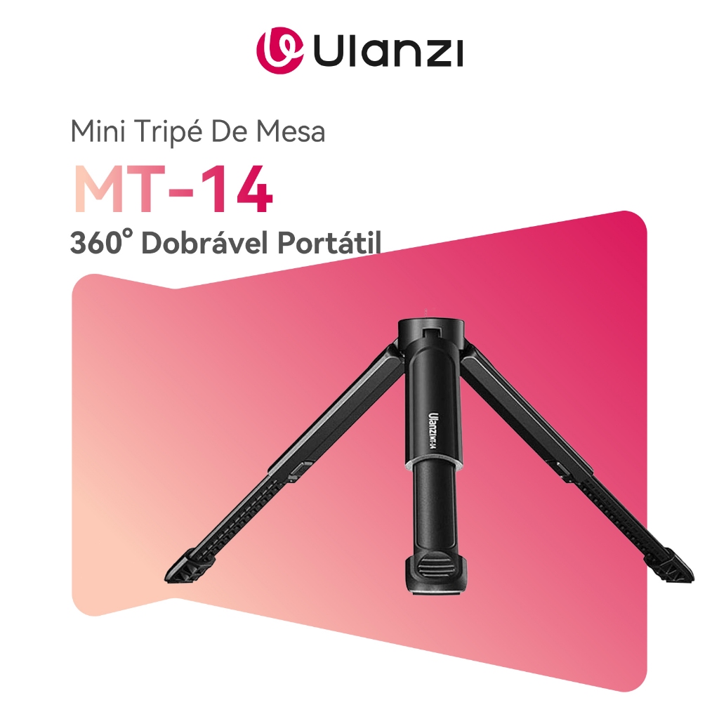 ULANZI MT-14 Mini Tripé De Mesa E Bastão 360° Dobrável Portátil Para DSLR E Smartphone 1/4" Suporte