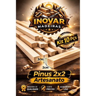 Kit 10 Ripas Sarrafos de Madeira Aplainadas para Artesanato Pinus 2cm x 2cm em Oferta na Shopee