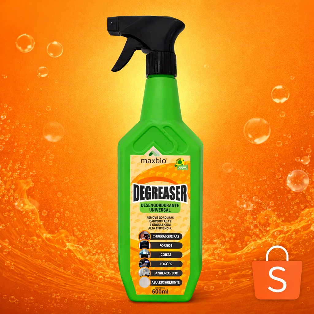 Desengordurante Maxbio Degreaser 500ml Multiuso Remove Gordura Pesada Cozinha Fogão Churrasqueira