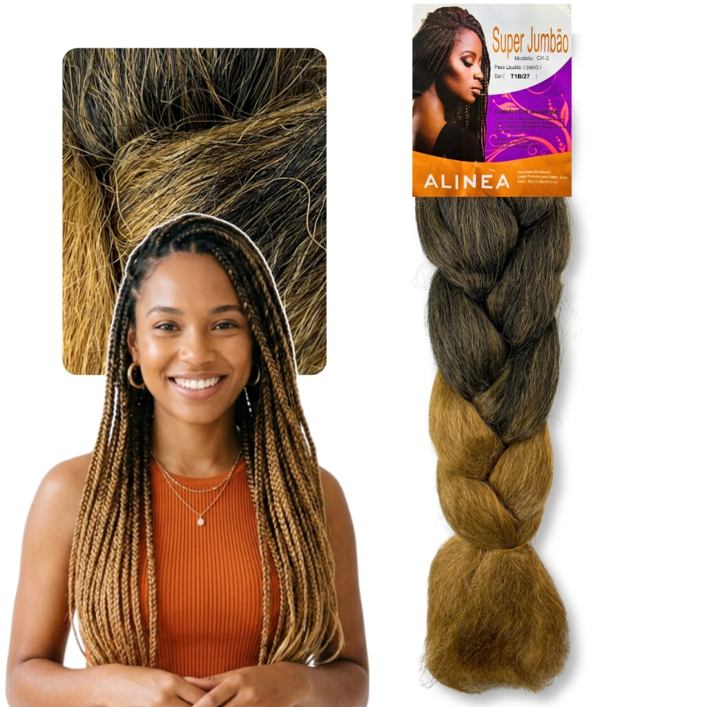 Cabelo Jumbão Jumbo Tranças Box Braid Alinea Cherey 390gr em Oferta na Shopee